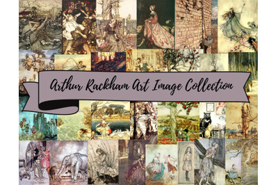 7 Pages of VINTAGE Arthur Rackham Fairy Tale Art Images