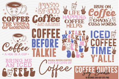 Coffee Quotes SVG Design Bundle