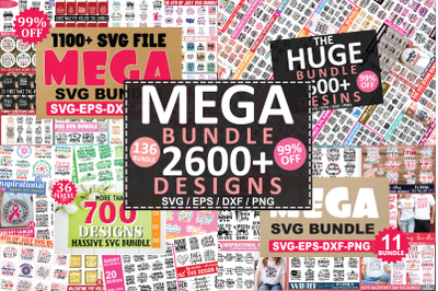 2600 Mega SVG Bundle Cut Files