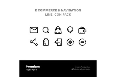 Vector collection of icons for e commerce and Navigation - Editable St