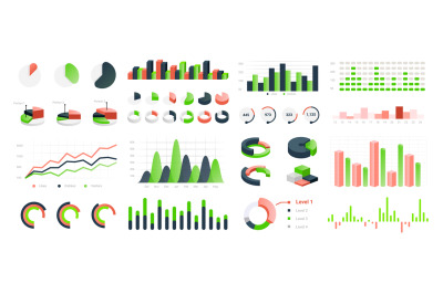 Graphic charts. Infographic statistic bars and diagrams for data prese