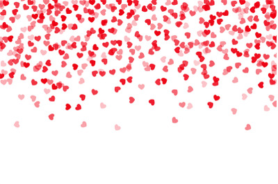 Confetti hearts falling. Romantic wedding or Valentine s day celebrati