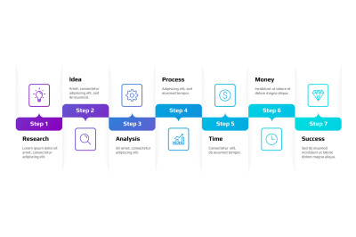 Step infographic. Flow process diagram in blue colors&2C; creative busine