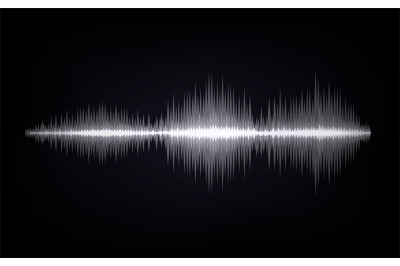 Sound waves. Abstract digital signal. Black and white equalizer indica