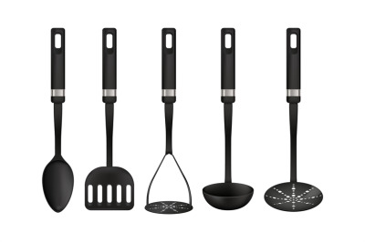 Cooking tools. 3D realistic utensil. Types set of household appliances