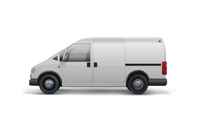 Delivery transport. Realistic van for shipping food and packages. 3D w