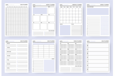 Organizer. Planner blank pages, business diary and daily to do list. P