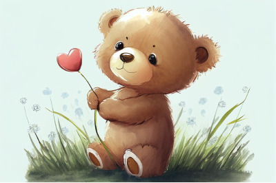 Mothers Day Cute Bear With Love