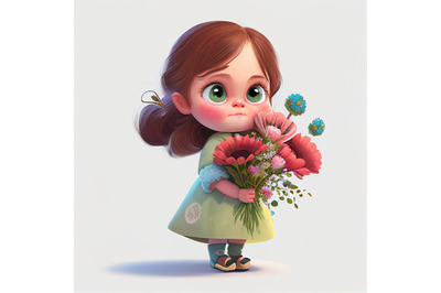 Cute Girl with Flowers | Mothers Day