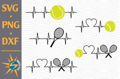 Tennis Heartbeat SVG, PNG, DXF Digital Files Include