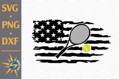 Tennis US Flag SVG, PNG, DXF Digital Files Include