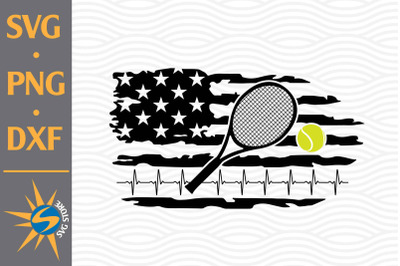 Tennis US Flag SVG, PNG, DXF Digital Files Include