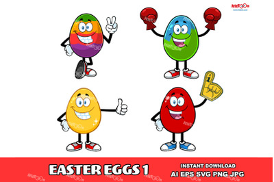 Easter Egg Cartoon Mascot Character 1