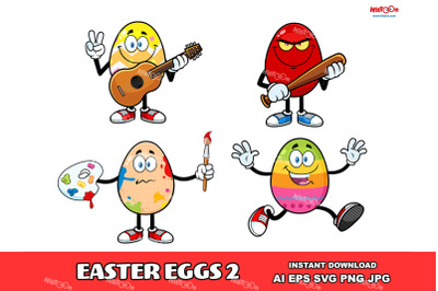 Easter Egg Cartoon Mascot Character 2