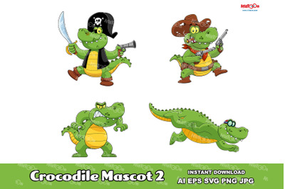 Crocodile Cartoon Mascot Character 2