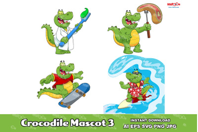 Crocodile Cartoon Mascot Character 3