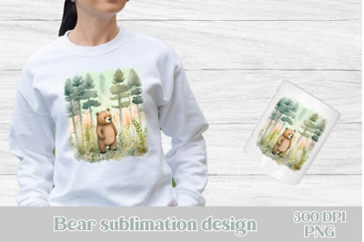 Bear sublimation design | Bear t shirt design