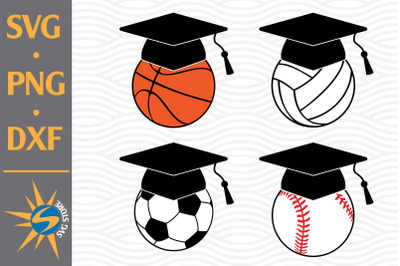 Graduate Sport Ball SVG, PNG, DXF Digital Files Include