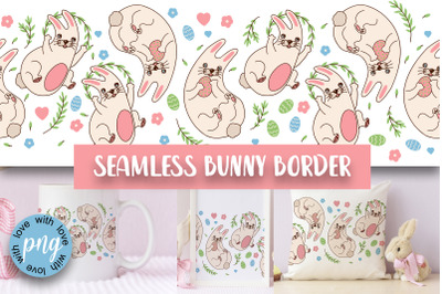 Seamless bunny border PNG+EPS