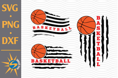 Basketball US Flag SVG, PNG, DXF Digital Files Include