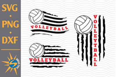 Volleyball US Flag SVG, PNG, DXF Digital Files Include