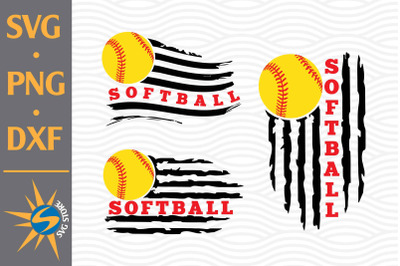 Softball US Flag SVG, PNG, DXF Digital Files Include