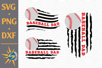 Baseball Dad US Flag SVG, PNG, DXF Digital Files Include
