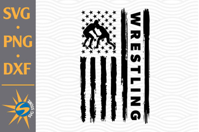 Wrestling US Flag SVG, PNG, DXF Digital Files Include