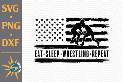 Eat Sleep Wrestling Reapeat SVG, PNG, DXF Digital Files Include