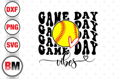 Game Day Softball Vibes SVG, PNG, DXF Files