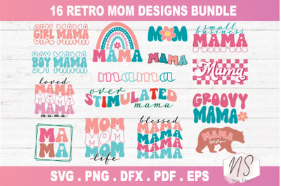 Retro Mothers Day SVG Bundle, boho Mom SVG, mom life svg