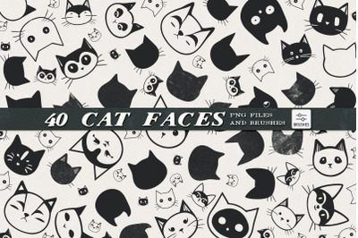 Cat Faces Png Files and Brushes