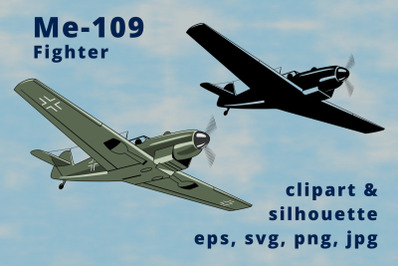 Me 109 German Fighter Plane Clipart