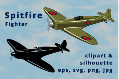 Spitfire British Fighter Plane Clipart