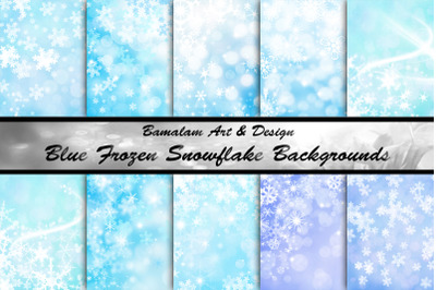 Blue Frozen Snowflake Backgrounds