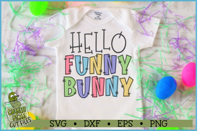 Hello Funny Bunny Easter SVG File