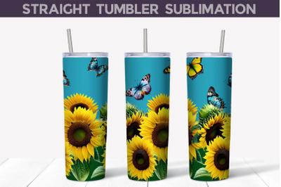 Sunflowers With Butterfly Tumbler Wrap