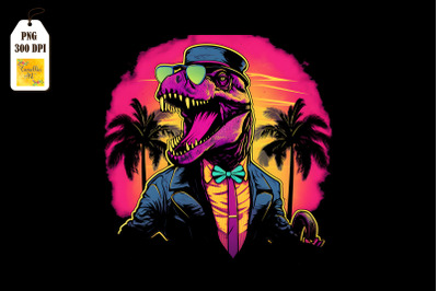 Synthwave Retro Dinosaur T-rex 5