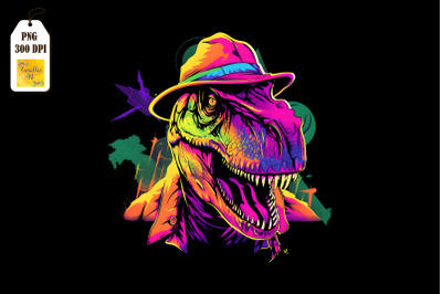 Synthwave Retro Dinosaur T-rex 8