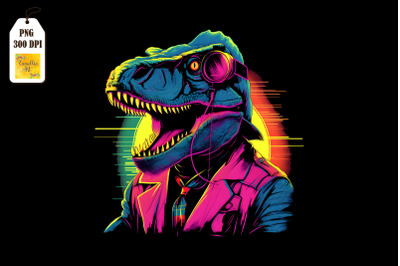 Synthwave Retro Dinosaur T-rex 9