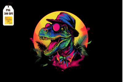 Synthwave Retro Dinosaur T-rex 10