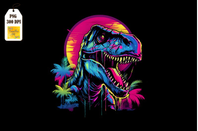 Synthwave Retro Dinosaur T-rex 11