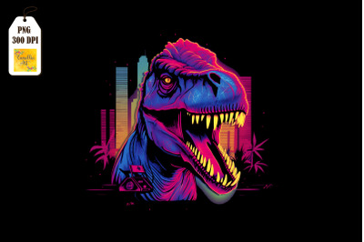 Synthwave Retro Dinosaur T-rex 13