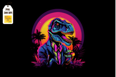 Synthwave Retro Dinosaur T-rex 14