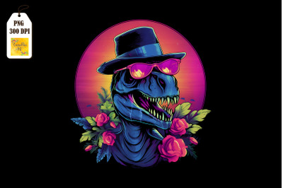 Synthwave Retro Dinosaur T-rex 15