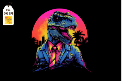 Synthwave Retro Dinosaur T-rex 17