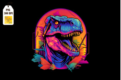 Synthwave Retro Dinosaur T-rex 18