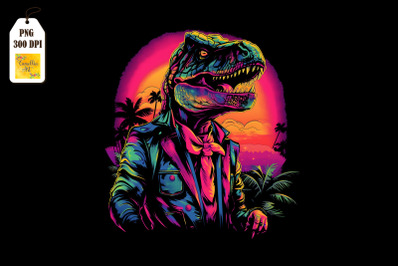 Synthwave Retro Dinosaur T-rex 20