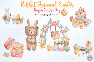 Easter Rabbit Animal in Spring Sublimation