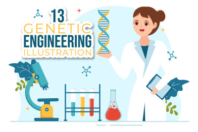 13 Genetic Engineering and DNA Modifications Illustration